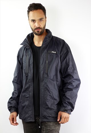FILA JACKET BLACK OVERSIZE BOMBER JACKET FILA 90S