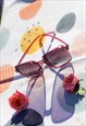 MAGENTA ELEGANT SQUARE SIDE METAL DETAIL SUNGLASSES