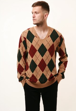 90S VINTAGE OLDSCHOOL POLO RALPH LAUREN V-NECK SWEATER 15488