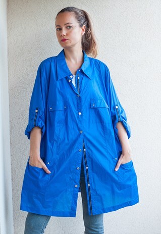 SOFT EASY ELECTRIC BLUE OVERSIZE SHIRT