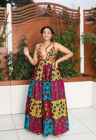 SACHA PATCHWORK MAXI DRESS