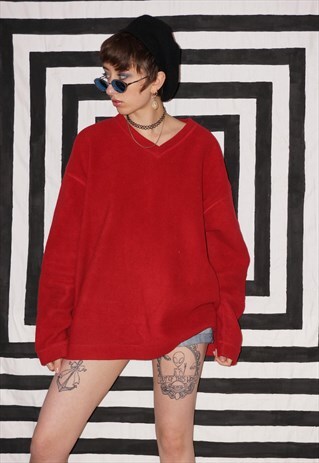 VINTAGE 90'S OVERSIZED V NECK FLEECE