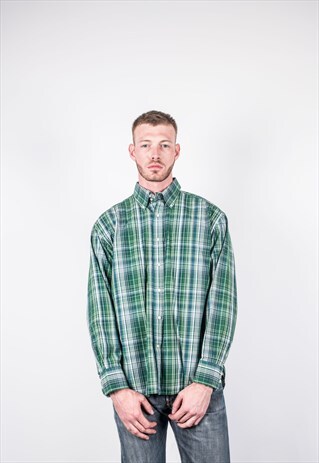VINTAGE TOMMY HILFIGER SHIRT IN GREEN CHECKS