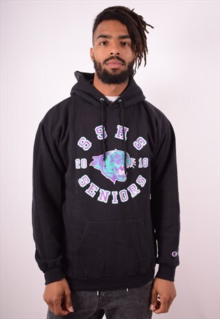 CHAMPION MENS VINTAGE SSHS SENIORS HOODIE SWEATER MEDIUM 90S