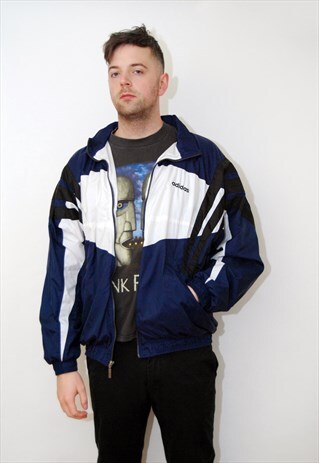 ADIDAS WINDBREAKER (XL) VINTAGE 90S JACKET COLORBLOCK WHITE