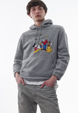 VINTAGE DISNEY MICKEY MOUSE HOODIE SWEATER 90S GREY
