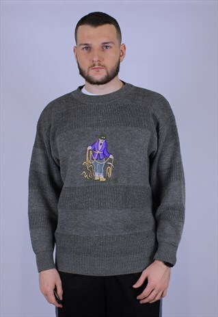 G PISANO PRINTED VINTAGE 80S SWEATER RARE
