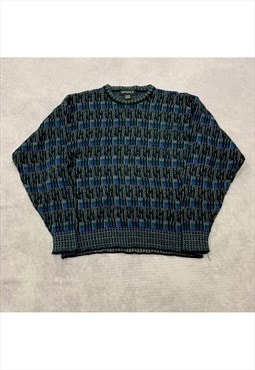 Vintage abstract knitted jumper Men's XL