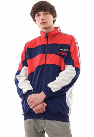 VINTAGE ADIDAS ORIGINALS TRACKSUIT TRACK TOP 90S NAVY BLUE