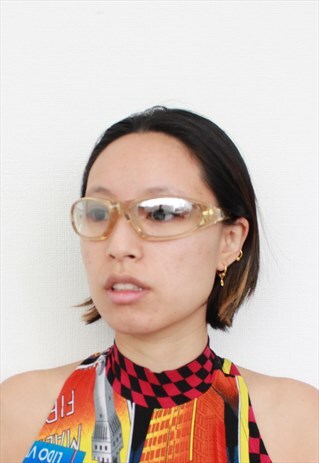 VINTAGE CLEAR Y2K SPACEY STYLE SUNGLASSES