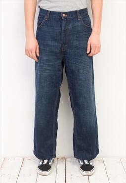  569 Vintage Mens W38 L30 Loose Straight Denim Pants Blue