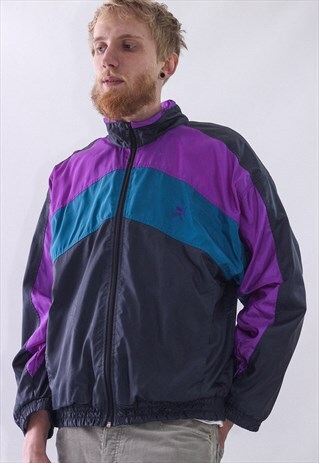 VINTAGE MENS PUMA LOGO SUIT WINDBREAKER JACKET