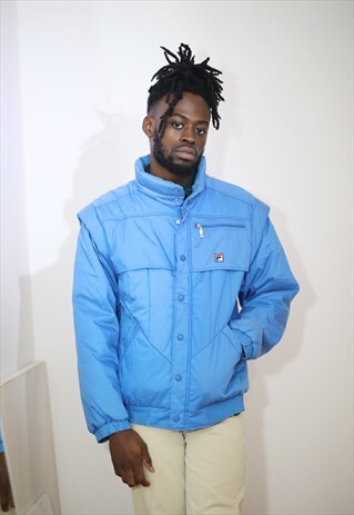 VINTAGE FILA GILET PUFFER JACKET COAT