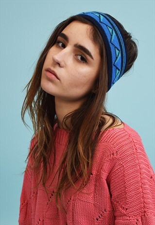 VINTAGE 70'S RETRO FAIR ISLE KNITTED WINTER HEADBAND