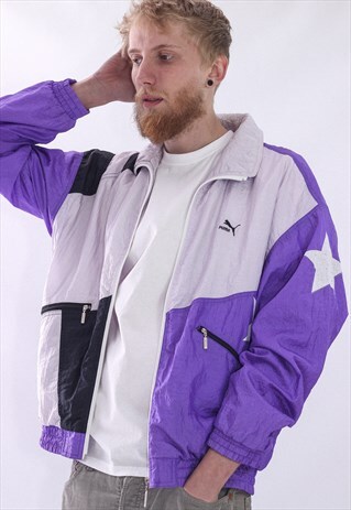 VINTAGE MENS PUMA TRACK SUIT WINDBREAKER LOGO JACKET