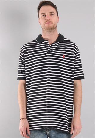 VINTAGE POLO RALPH LAUREN STRIPED POLO SHIRT 2XL XXL