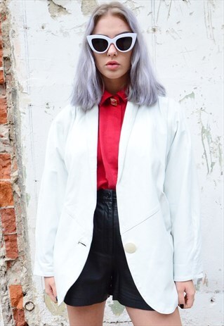 VINTAGE WHITE LEATHER JACKET