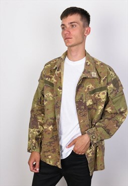 ITALY Army Pixel Camo Combat Shirt UK 40 M Jacket Cargo Coat