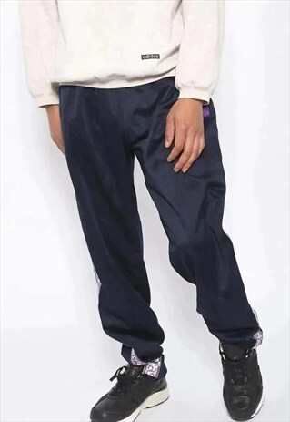 VINTAGE ASICS TAPE LOGO JOGGER TRACK BOTTOMS NAVY BLUE