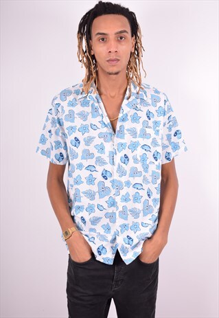 SERGIO TACCHINI MENS VINTAGE SHIRT LARGE WHITE 90'S