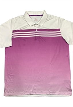 Adidas Vintage Men's White & Pink Ombre Climacool Polo Shirt