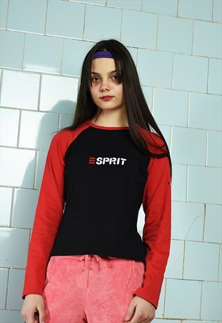 VINTAGE Y2K WOMENS KISTCH SLOGAN PRINT LONGSLEEVED TOP 00S