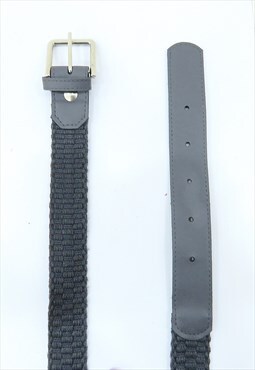90s Vintage Grey Rope Leather Belt (Size L-XL)