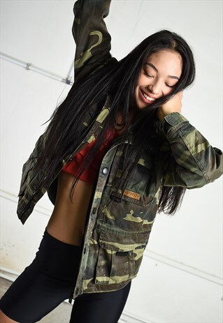VINTAGE 90'S MILITARY STYLE JACKET IN MULTICOLOUR CAMO
