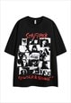 PUNK ROCKER T-SHIRT METALCORE TOP GRUNGE PRINT TEE IN BLACK