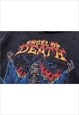 DEATH PRINT HOODIE VINTAGE WASH PULLOVER GRIM REAPER JUMPER