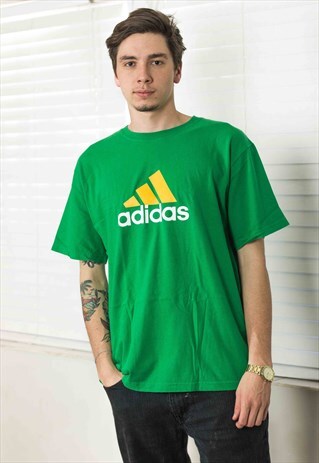 VINTAGE ADIDAS T-SHIRT LOGO 90S L 7.8