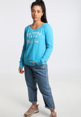 90S HOLLISTER EMBROIDERED SPELL OUT SWEATSHIRT