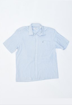 Vintage 90's Yves Saint Laurent Shirt Check Blue