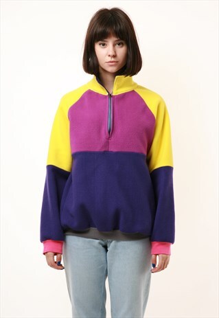 90S RARE VINTAGE WARM WINTER 1/4 ZIP FLEECE JUMPER 15094