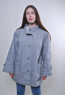 Woman vintage minimalist grey fall jacket 