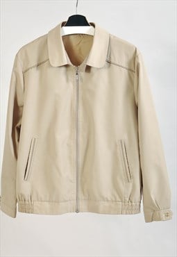 Vintage 80s bomber jacket in beige