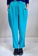 VINTAGE 90'S CYAN BLUE LIGHTWEIGHT SLOUCHY TROUSERS