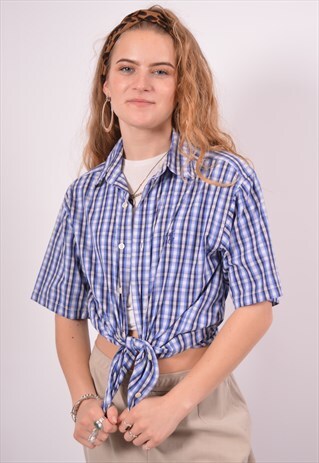 VINTAGE POLO RALPH LAUREN SHIRT CHECK BLUE
