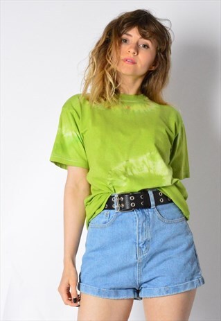 VINTAGE 90S GREEN TIE DYE FESTIVAL T-SHIRT