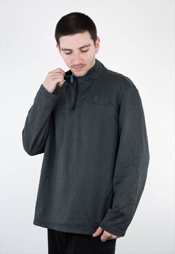 Vintage IZOD 1/4 Zip Plain Grey Sweatshirt