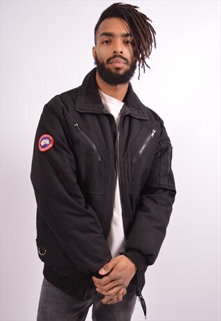 CANADA GOOSE MENS VINTAGE JACKET SMALL BLACK 90S