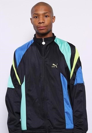VINTAGE PUMA LOGO TRACK JACKET BLACK