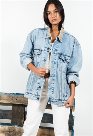 VINTAGE 80S REWORKED COLLAR LEVI'S DENIM JACKET / 0179