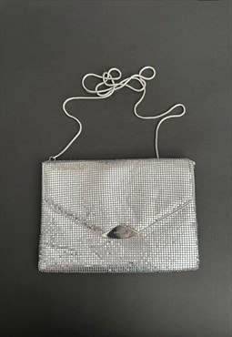 Vintage Ladies Cross Body Bag Silver Chainmail Parfois Bag