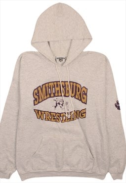 Vintage 90's Lee Hoodie Smithburgh Wrestling Pullover Grey