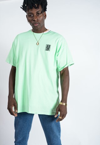UNISEX T-SHIRT IN MINT GREEN WITH WAVEY LOGO