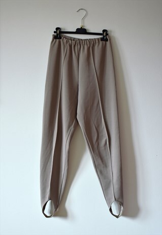 VINTAGE 90S GRAY STIRRUP PANTS, MEDIUM SIZE