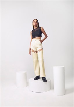 Detachable Pleated Pants in Yellow