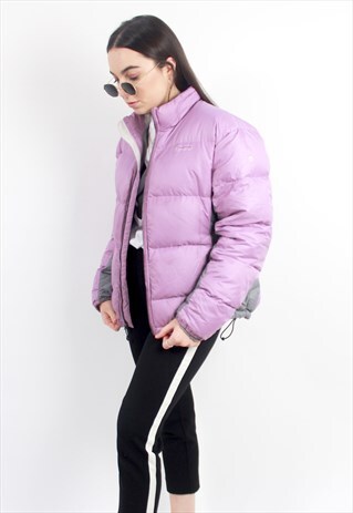 90'S RARE RETRO PURPLE & GREY PUFFER JACKET