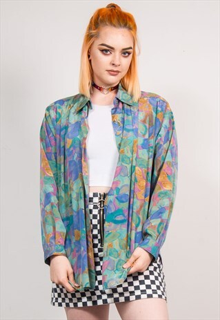 90'S VINTAGE PASTEL WAVEY PATTERN SHIRT
